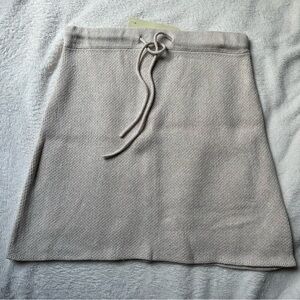 James Street Co Linen blend Knit skirt with drawstring, Oatmeal, NWT, Sz Medium